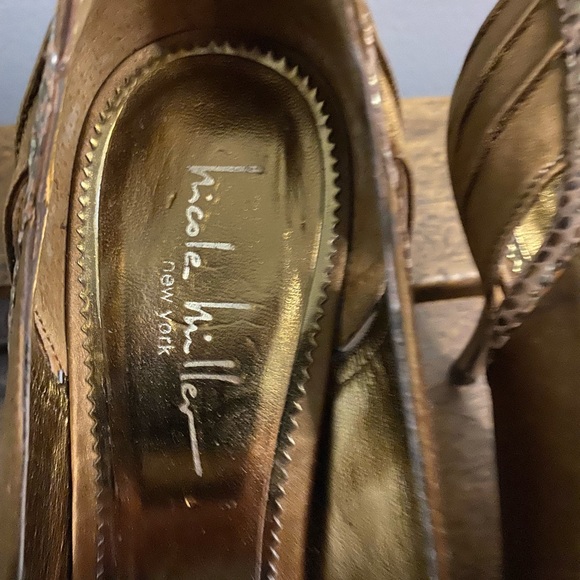 Nicole Miller high heels size 10 B 40 bronze color - Picture 2 of 7
